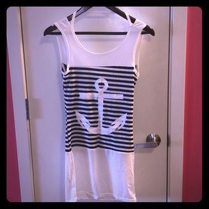 Nautical reversible dress/coverup